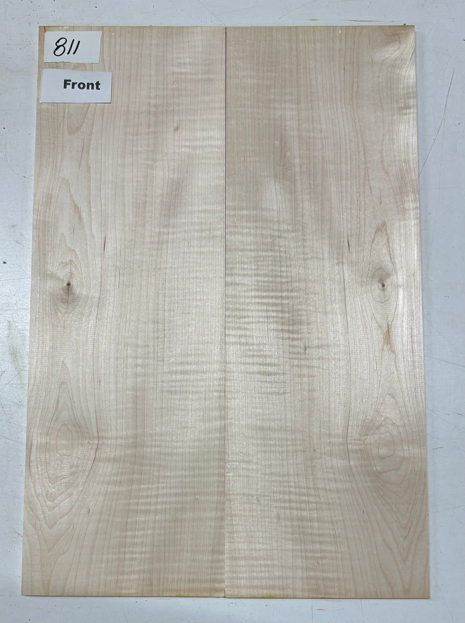 Table d'harmonie en érable pommelé flammé pour guitare - 21" x 7-1/8" x 1/4" #811
