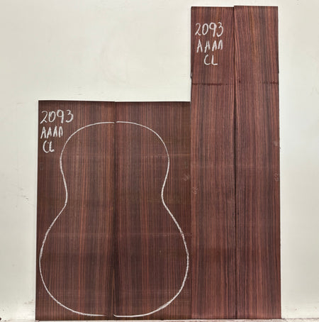 East Indian Rosewood Classical AAAA Grade Guitar Back & Side Set #2093 - Exotic Wood Zone