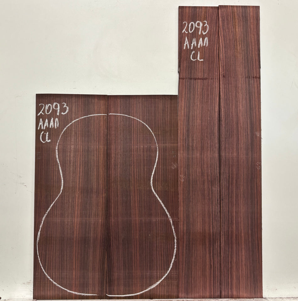 East Indian Rosewood Classical AAAA Grade Guitar Back & Side Set #2093 - Exotic Wood Zone