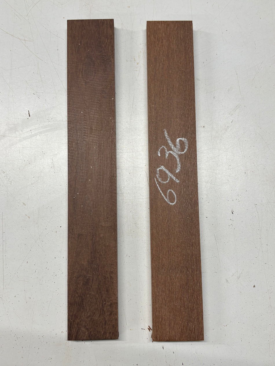 2 Pack, 2 Species Leopardwood  + Granadillo Thin Stock Lumber 16-1/2"x2-1/2"x7/8"#6936