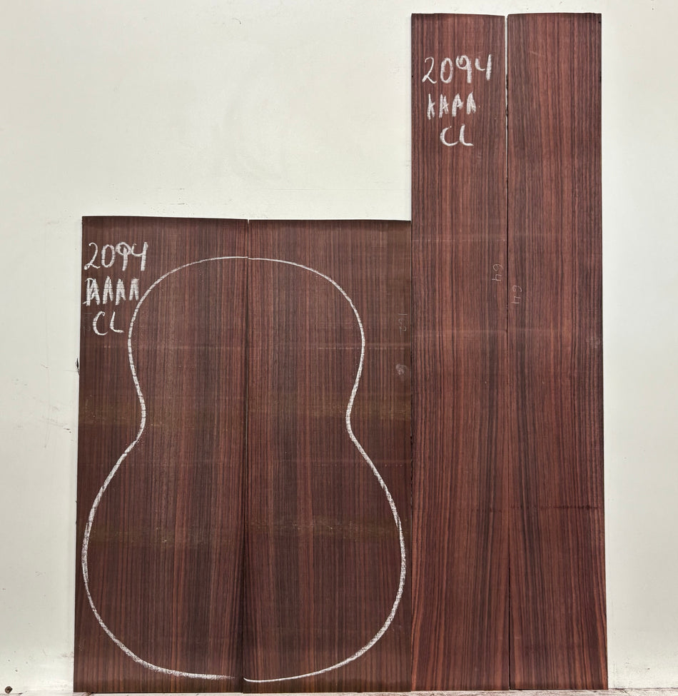 East Indian Rosewood Classical AAAA Grade Guitar Back & Side Set #2094 - Exotic Wood Zone