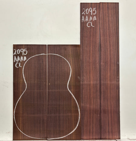 East Indian Rosewood Classical AAAA Grade Guitar Back & Side Set #2095 - Exotic Wood Zone