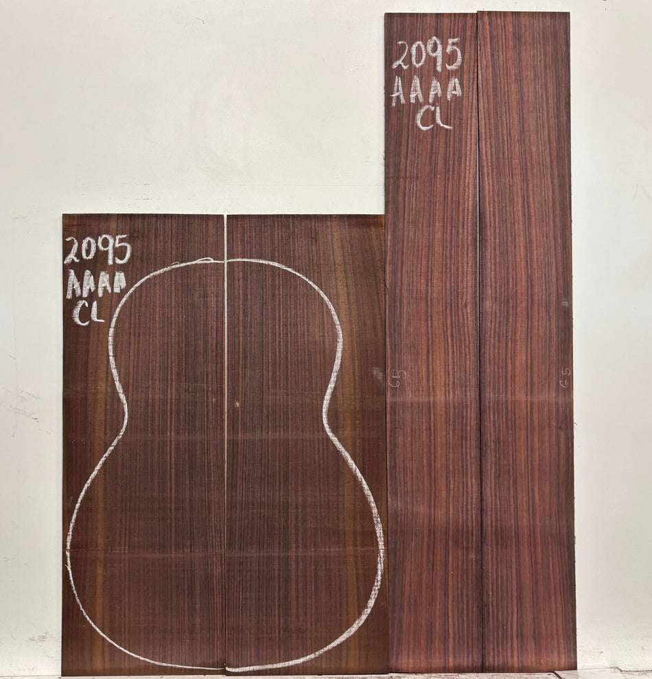 East Indian Rosewood Classical AAAA Grade Guitar Back & Side Set #2095 - Exotic Wood Zone