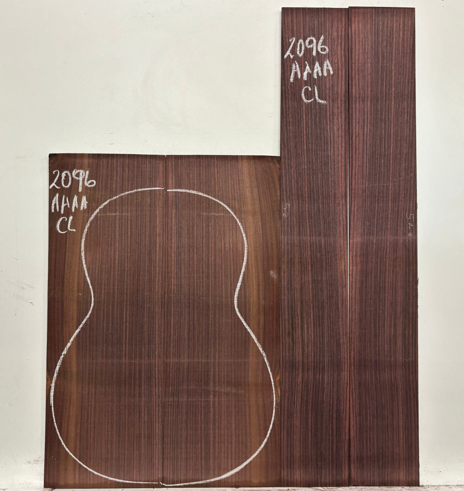 East Indian Rosewood Classical AAAA Grade Guitar Back & Side Set #2096 - Exotic Wood Zone