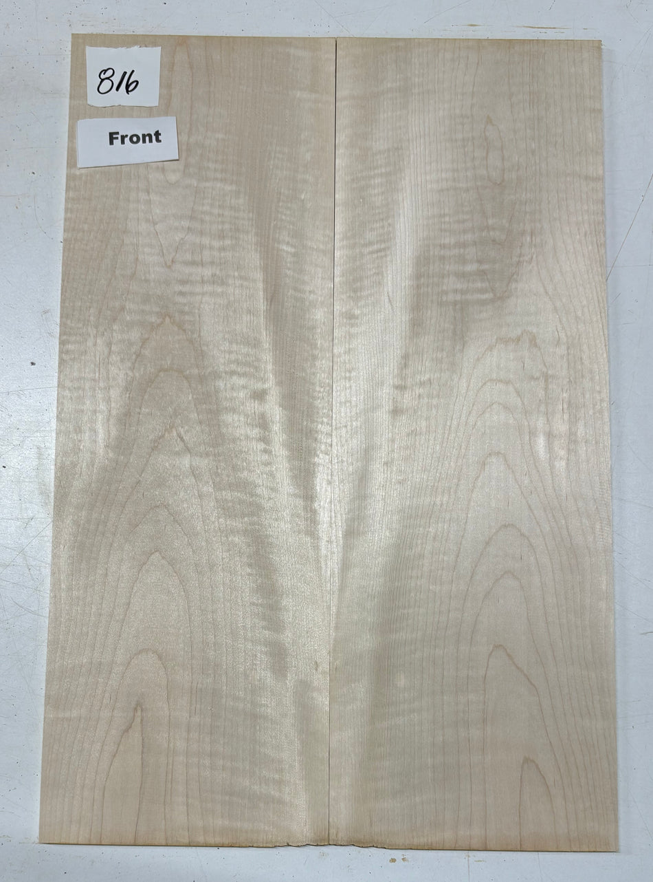 Table d'harmonie bombée en érable ondé flammé pour guitare - 21" x 7-1/8" x 1/4" #816