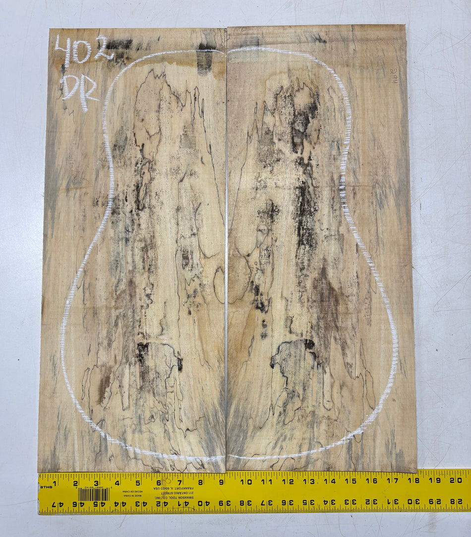 Spalted Tamarind Dreadnought Guitar Back & Side Set #402 Exotic Wood Zone 
