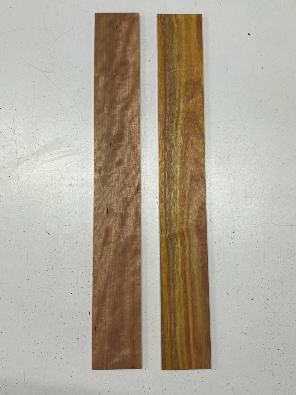 2 Pack, 2 Species Cherry + Canarywood Thin Stock Lumber 21"x2-3/4"x1/4"#6946