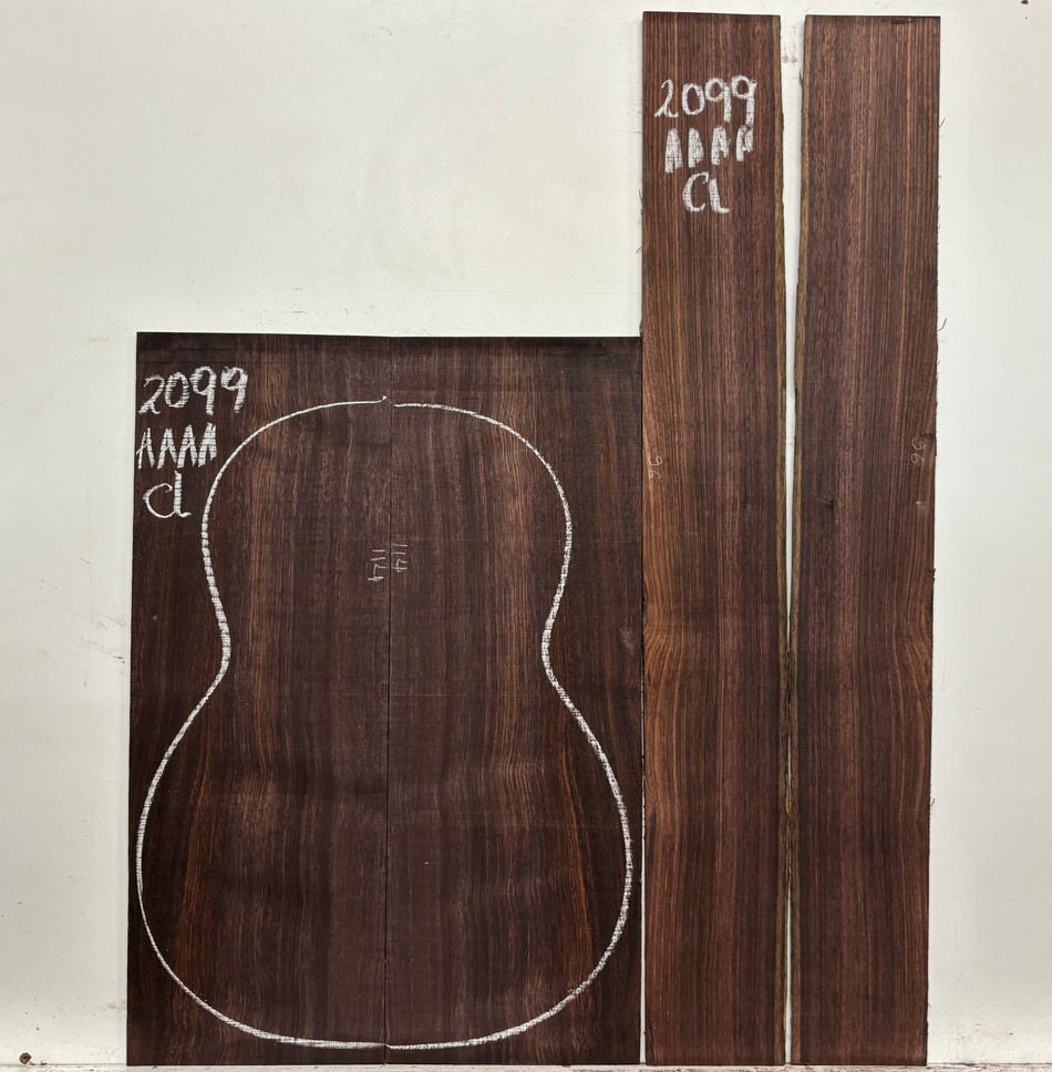 East Indian Rosewood Classical AAAA Grade Guitar Back & Side Set #2099 - Exotic Wood Zone