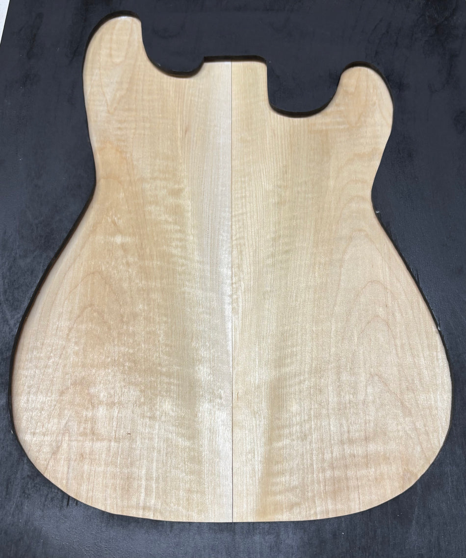 Table d'harmonie bombée en érable ondé flammé pour guitare - 21" x 7-1/8" x 1/4" #816