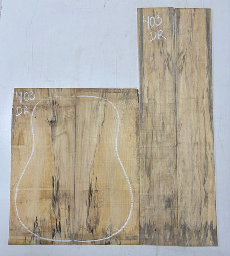 Spalted Tamarind Dreadnought Guitar Back & Side Set #403 Exotic Wood Zone 