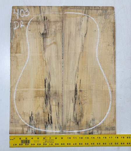 Spalted Tamarind Dreadnought Guitar Back & Side Set #403 Exotic Wood Zone 