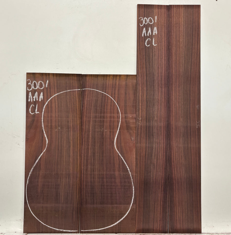 East Indian Rosewood Classical AAA Grade Guitar Back & Side Set #3001 - Exotic Wood Zone