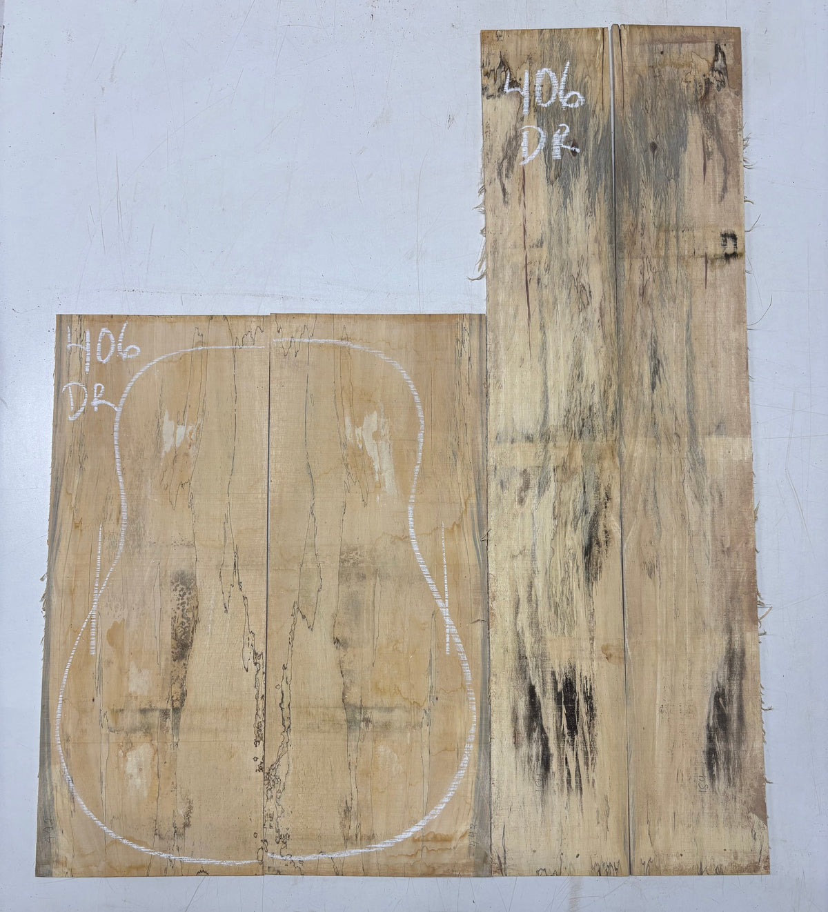 Spalted Tamarind Dreadnought Guitar Back & Side Set #406 Exotic Wood Zone 