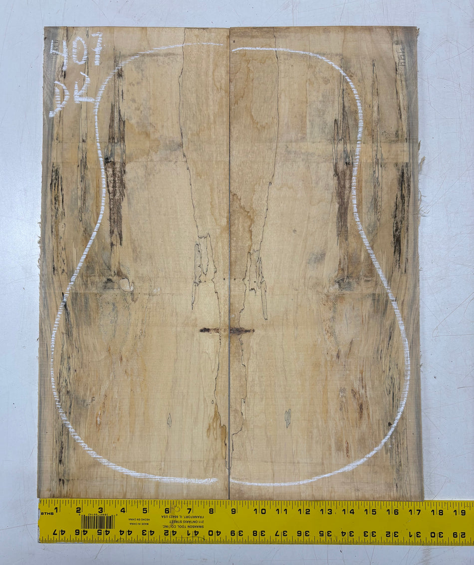 Spalted Tamarind Dreadnought Guitar Back & Side Set #407