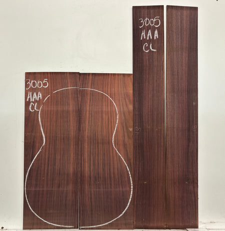 East Indian Rosewood Classical AAA Grade Guitar Back & Side Set #3005 - Exotic Wood Zone