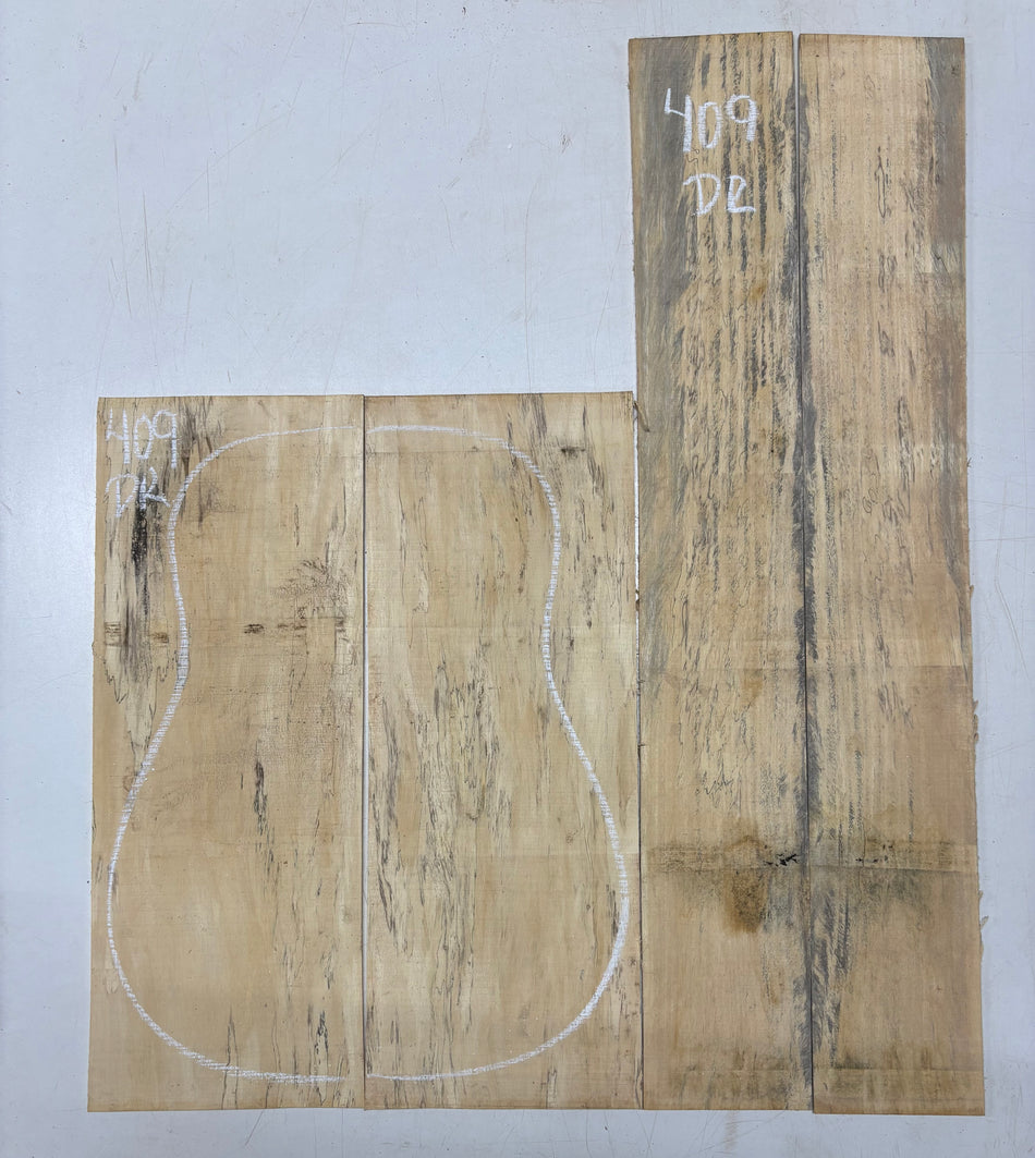 Spalted Tamarind Dreadnought Guitar Back & Side Set #409