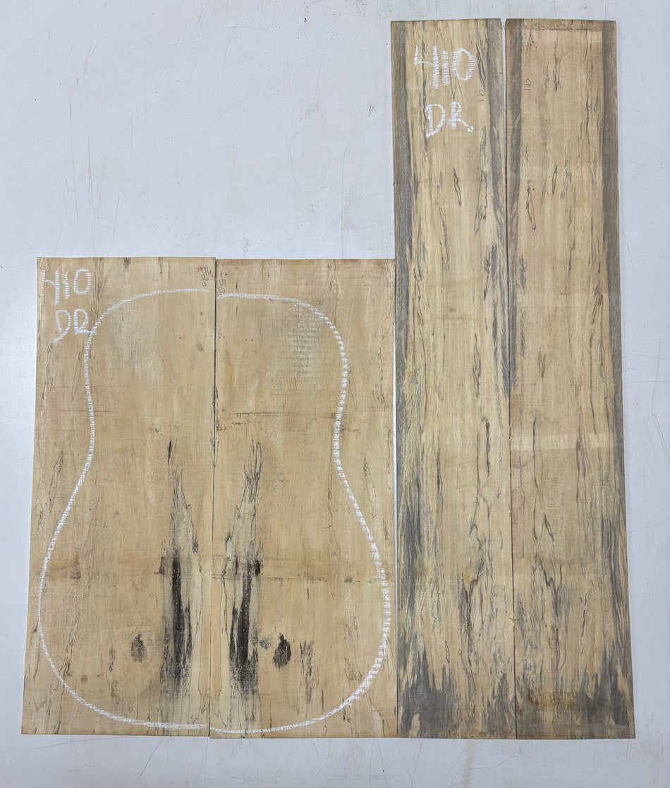 Spalted Tamarind Dreadnought Guitar Back & Side Set #410