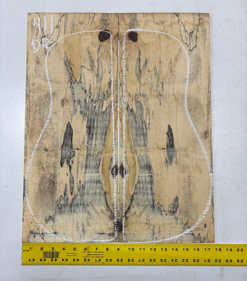 Spalted Tamarind Dreadnought Guitar Back & Side Set #411