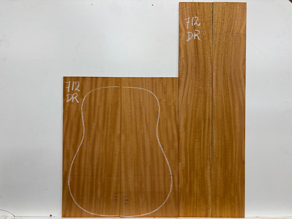 Mahogany Dreadnought Guitar Back & Side Set #712