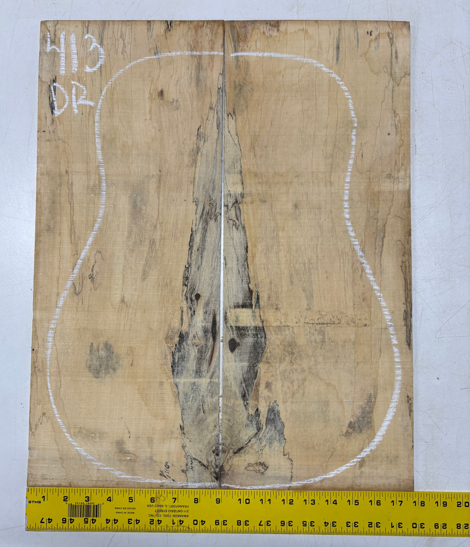 Spalted Tamarind Dreadnought Guitar Back & Side Set #413