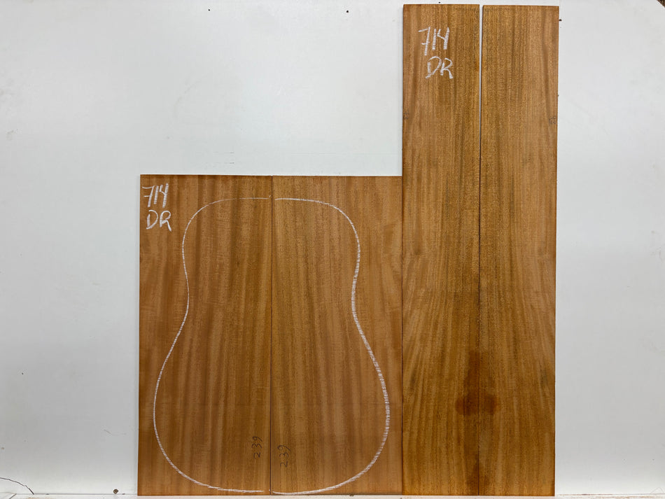 Mahogany Dreadnought Guitar Back & Side Set #714