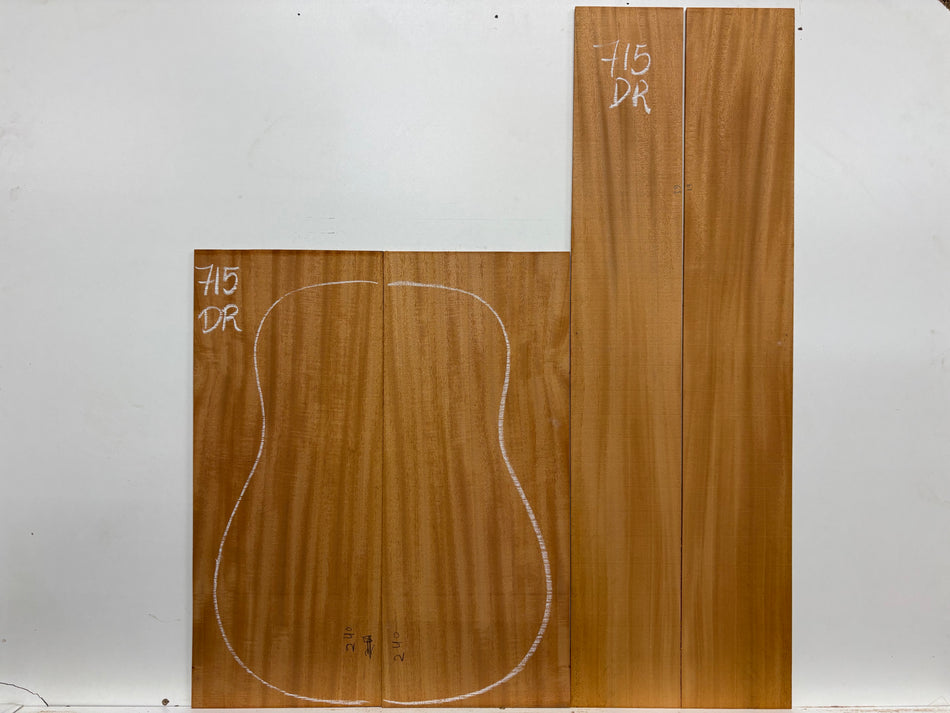 Mahogany Dreadnought Guitar Back & Side Set #715