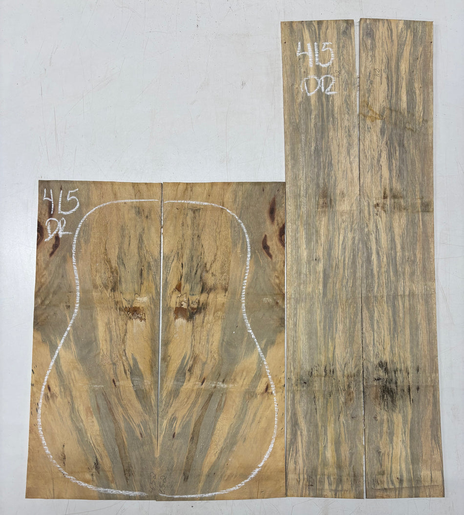 Spalted Tamarind Dreadnought Guitar Back & Side Set #415