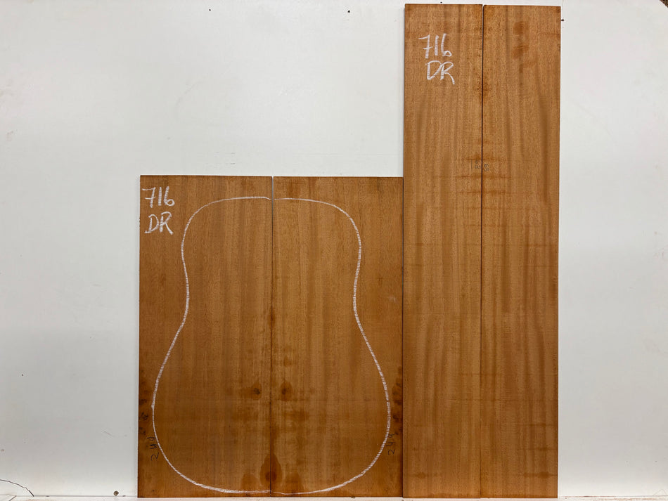 Mahogany Dreadnought Guitar Back & Side Set #716