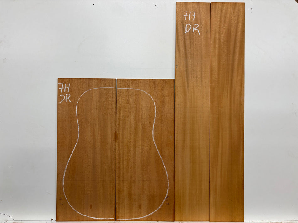 Mahogany Dreadnought Guitar Back & Side Set #717