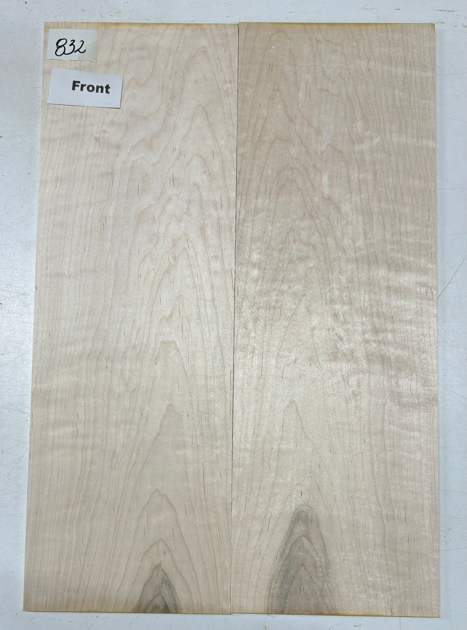 Table d'harmonie en érable ondé flammé pour guitare - 21" x 7-1/8" x 1/4" #832