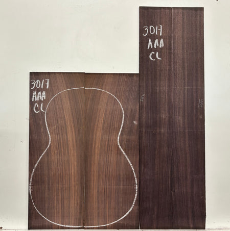 East Indian Rosewood Classical AAA Grade Guitar Back & Side Set #3017 - Exotic Wood Zone