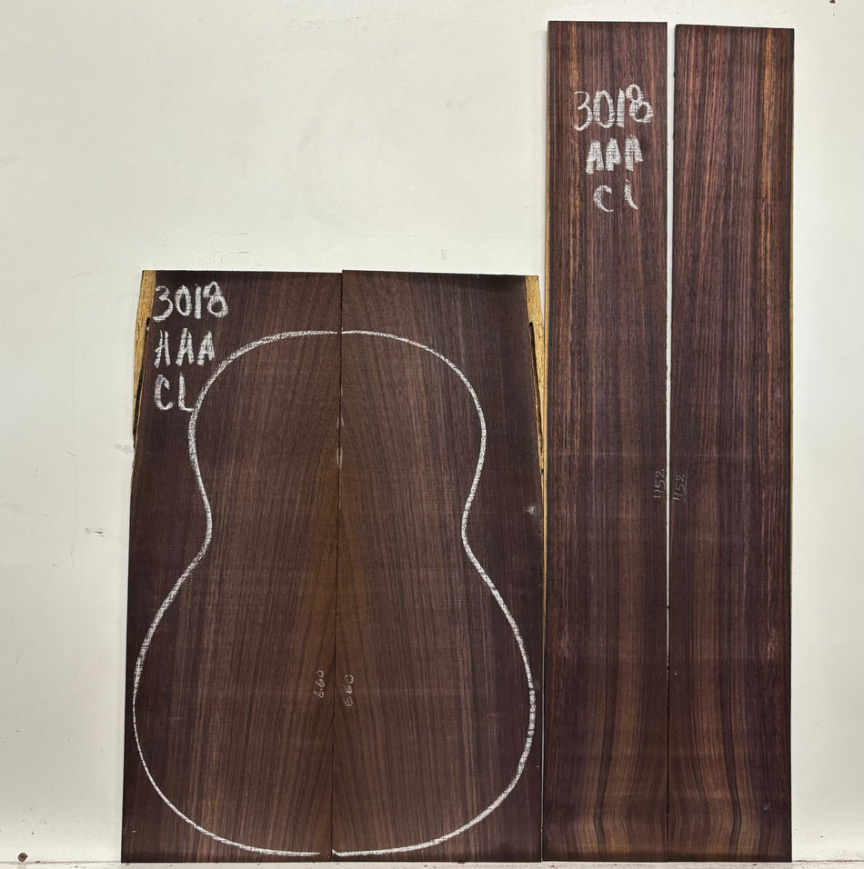 East Indian Rosewood Classical AAA Grade Guitar Back & Side Set #3018 - Exotic Wood Zone