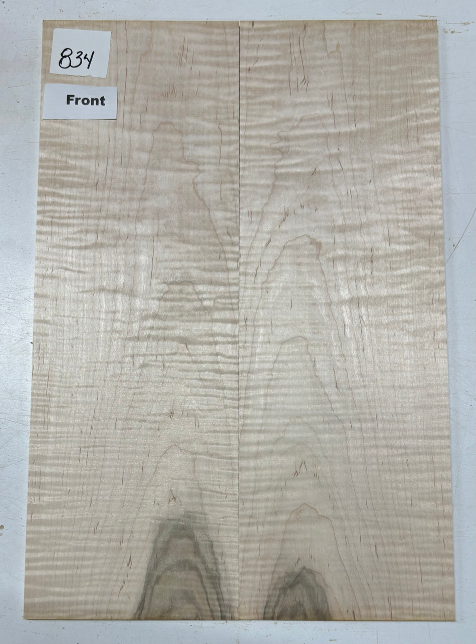 Table d'harmonie guitare en érable ondé flammé – 21" x 7-1/8" x 1/4" #834