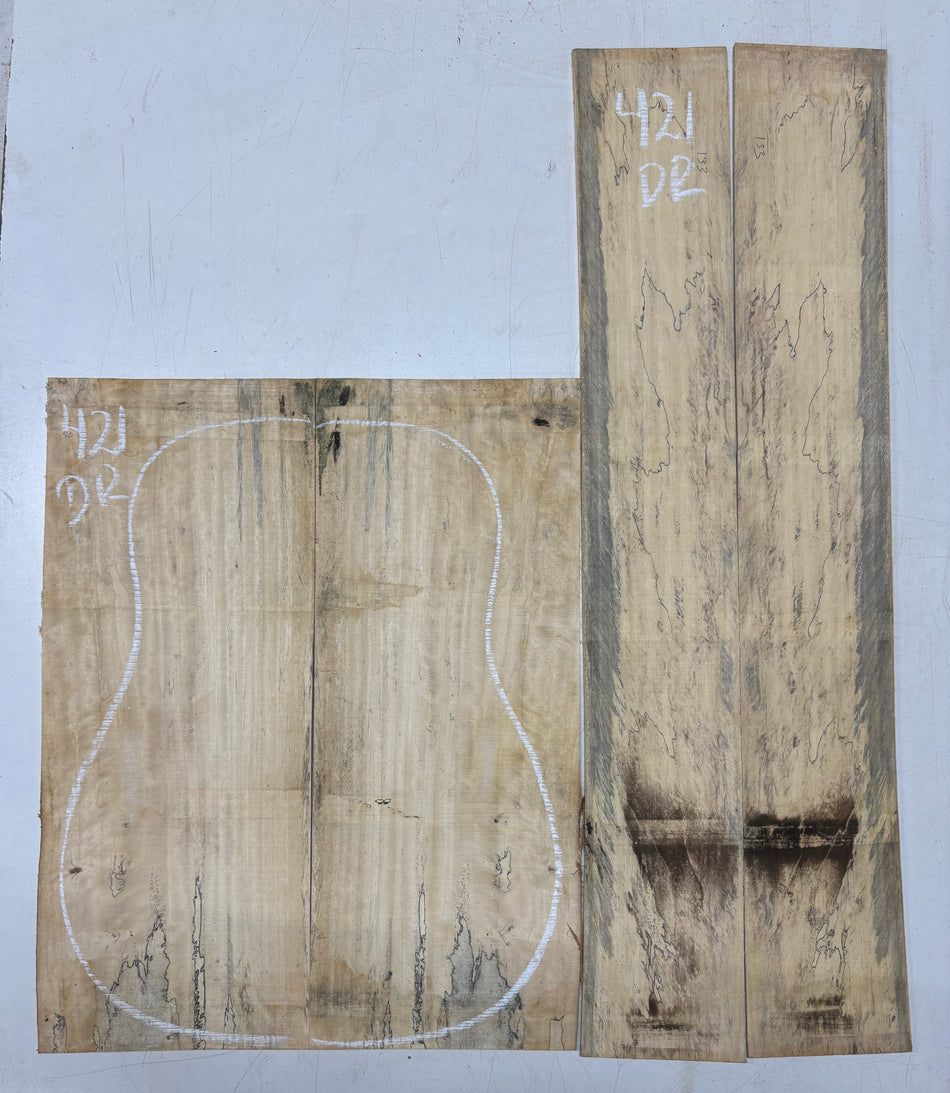 Spalted Tamarind Dreadnought Guitar Back & Side Set #421