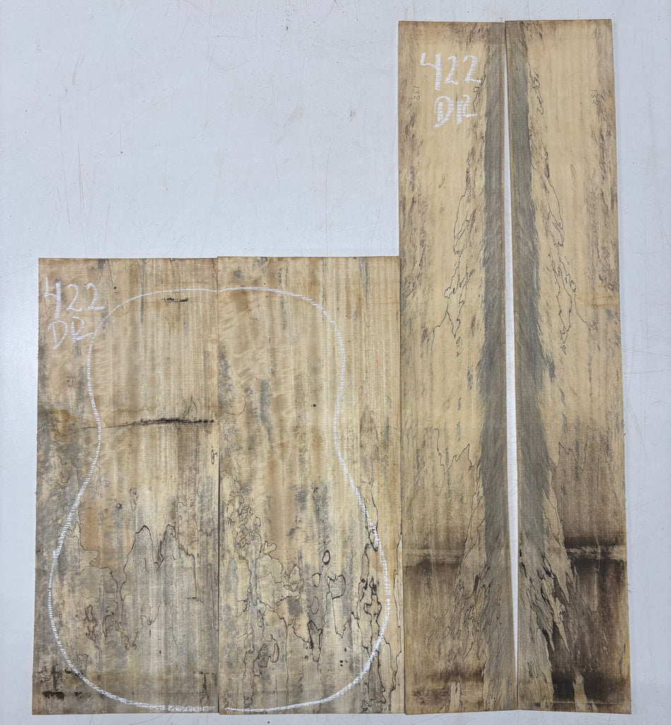 Spalted Tamarind Dreadnought Guitar Back & Side Set #422