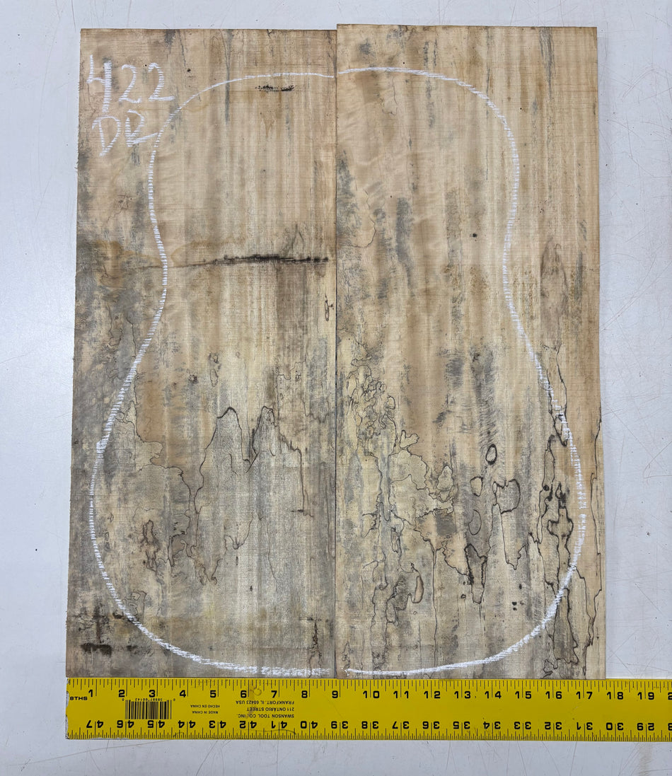 Spalted Tamarind Dreadnought Guitar Back & Side Set #422