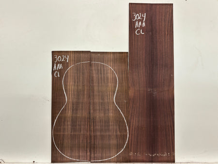 East Indian Rosewood Classical AAA Grade Guitar Back & Side Set #3024 - Exotic Wood Zone