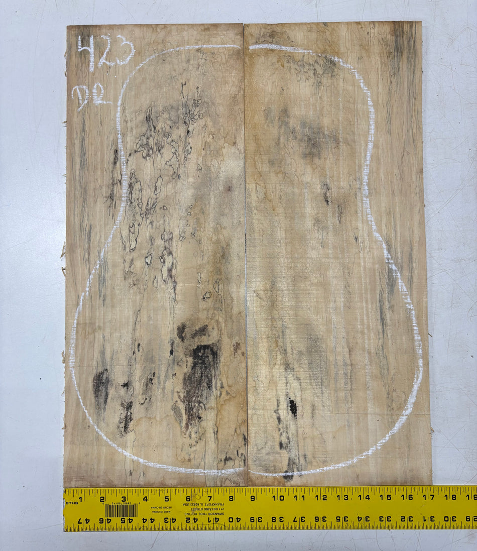 Spalted Tamarind Dreadnought Guitar Back & Side Set #423