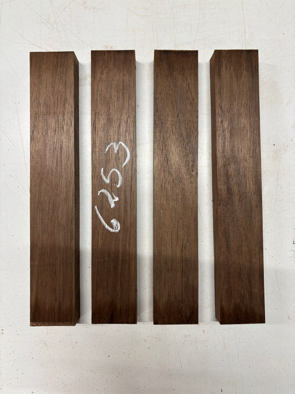 4 Pack, Peruvian Walnut Thin Stock Lumber  12"x2"x1"#6253