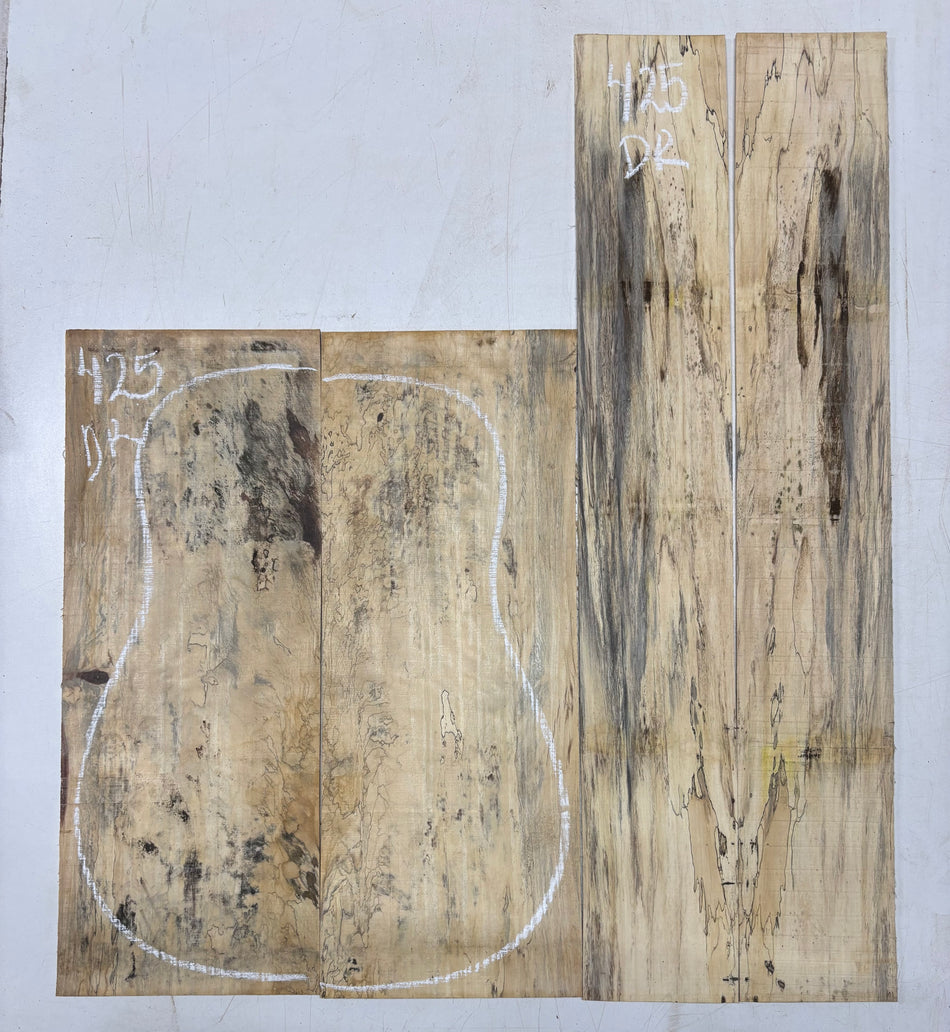 Spalted Tamarind Dreadnought Guitar Back & Side Set #425