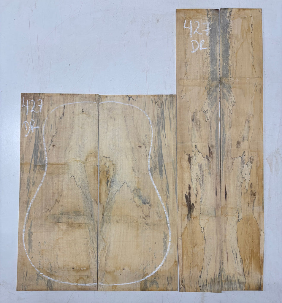 Spalted Tamarind Dreadnought Guitar Back & Side Set #427