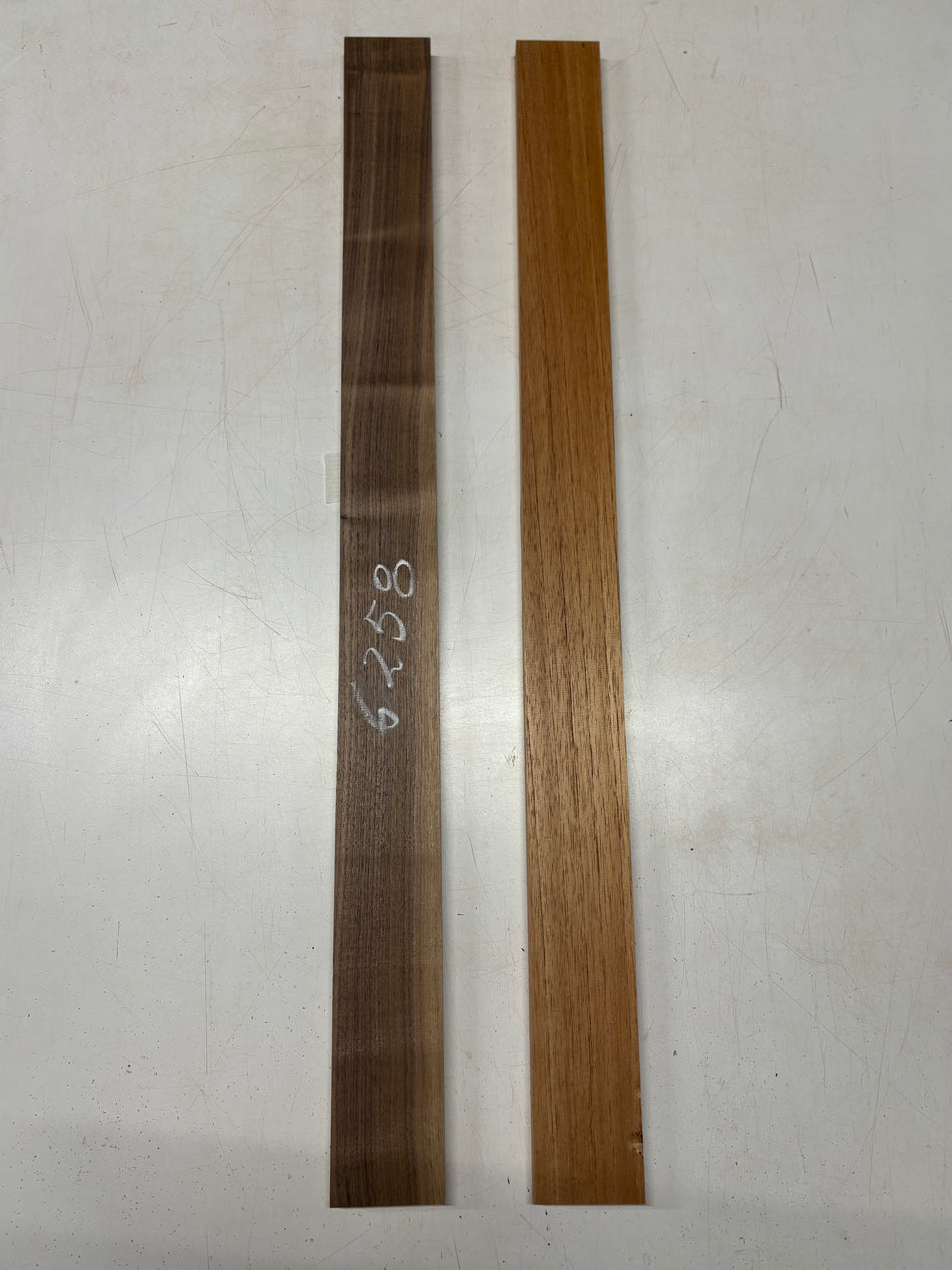 2 Pack, 2 Species Black Walnut + Spanish Cedar Thin Stock Lumber 36"x2-7/8"x3/4"#6258