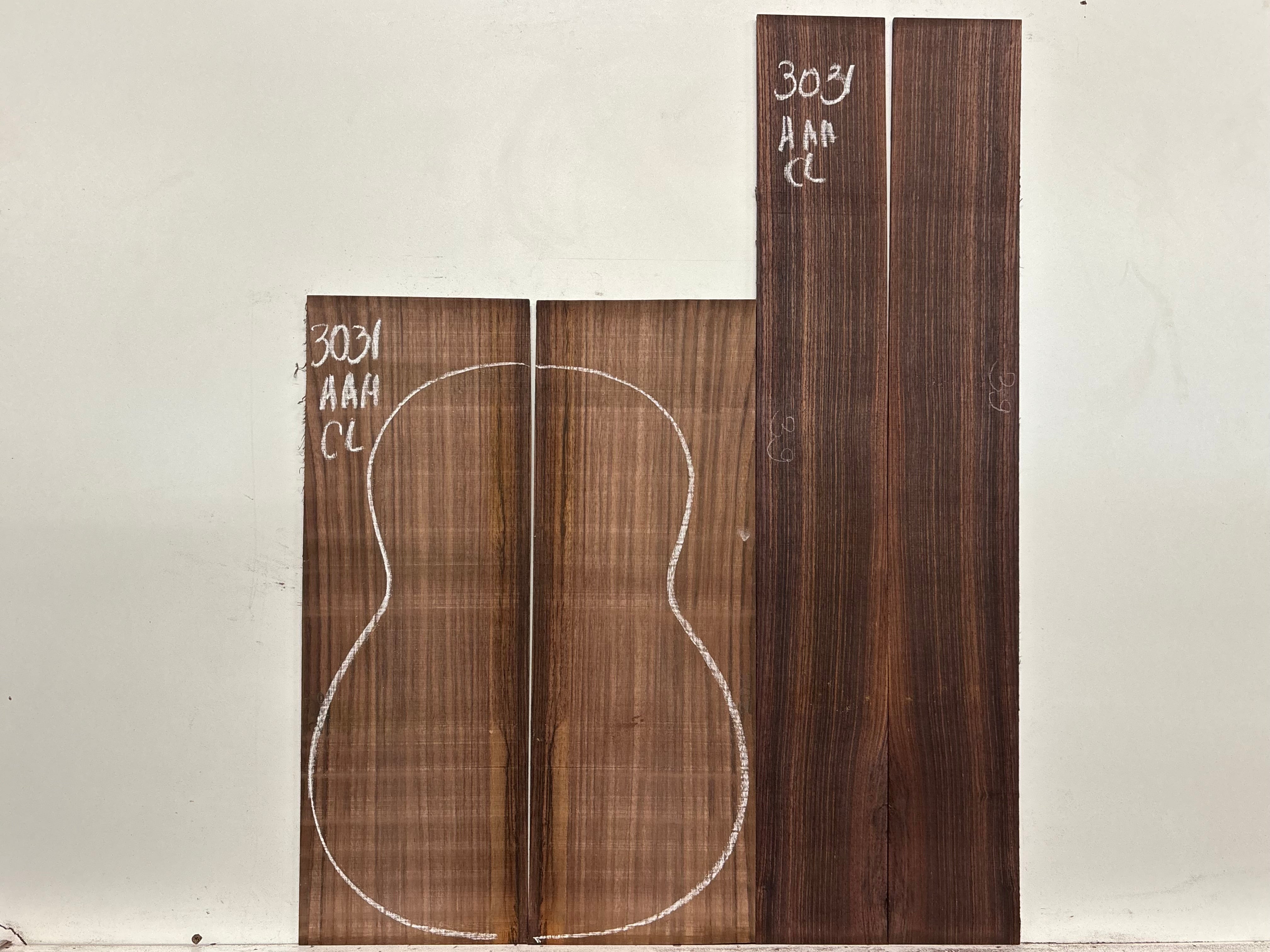 East Indian Rosewood Classical AAA Grade Guitar Back & Side Set #3031 - Exotic Wood Zone