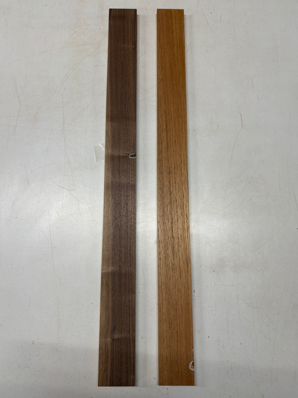 2 Pack, 2 Species Black Walnut + Spanish Cedar Thin Stock Lumber 36"x2-7/8"x3/4"#6258