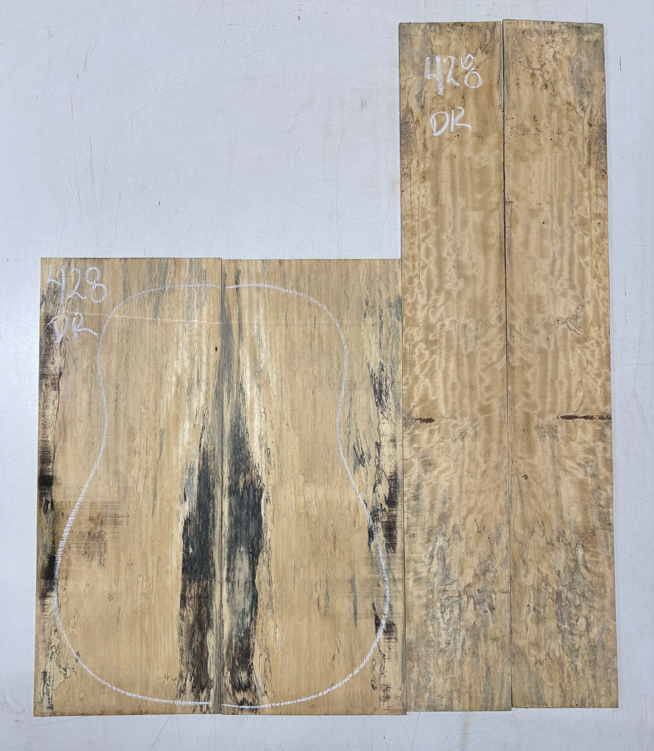 Spalted Tamarind Dreadnought Guitar Back & Side Set #428