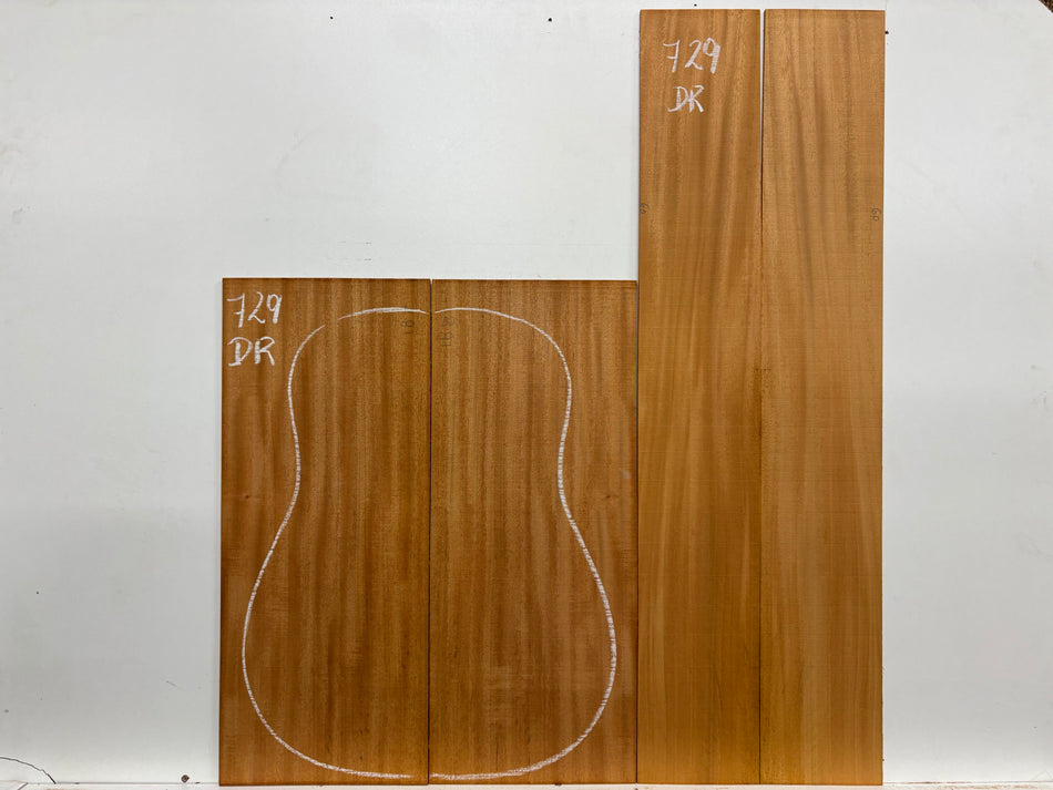 Mahogany Dreadnought Guitar Back & Side Set #729