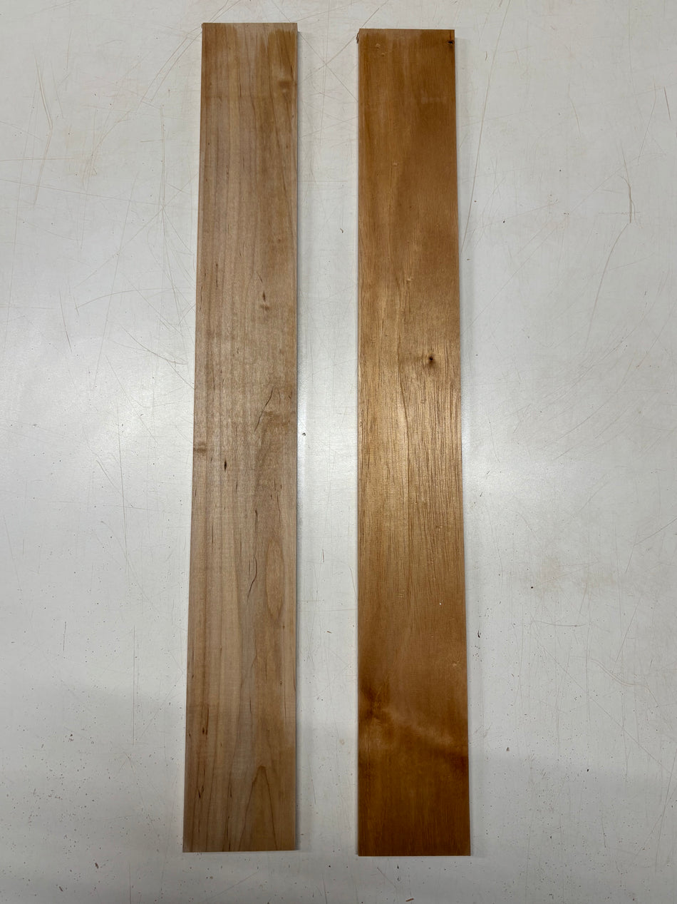 2 Pack, 2 Species Ambrosia Maple + Spanish Cedar Thin Stock Lumber 30"x3-3/4"x3/8"#6259