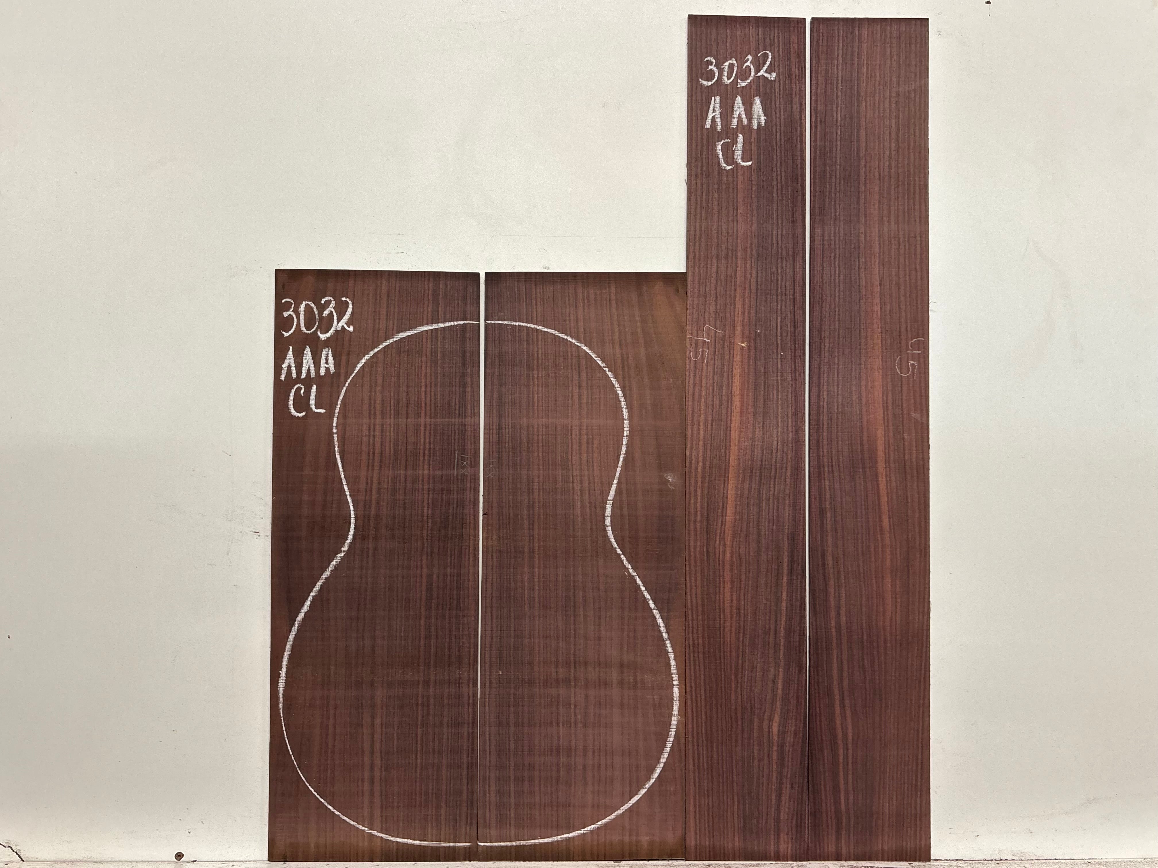 East Indian Rosewood Classical AAA Grade Guitar Back & Side Set #3032 - Exotic Wood Zone