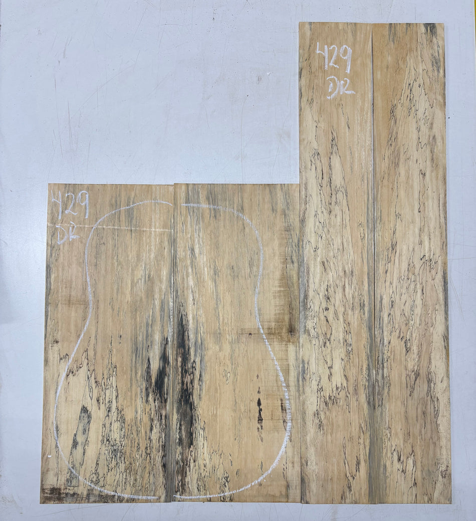 Spalted Tamarind Dreadnought Guitar Back & Side Set #429