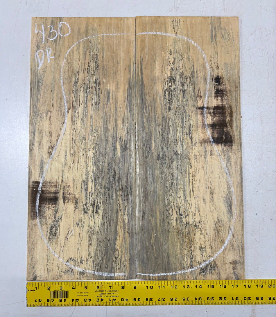 Spalted Tamarind Dreadnought Guitar Back & Side Set #430
